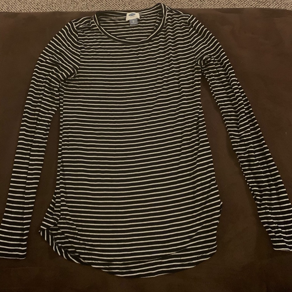 Black and White Striped Long Sleeve